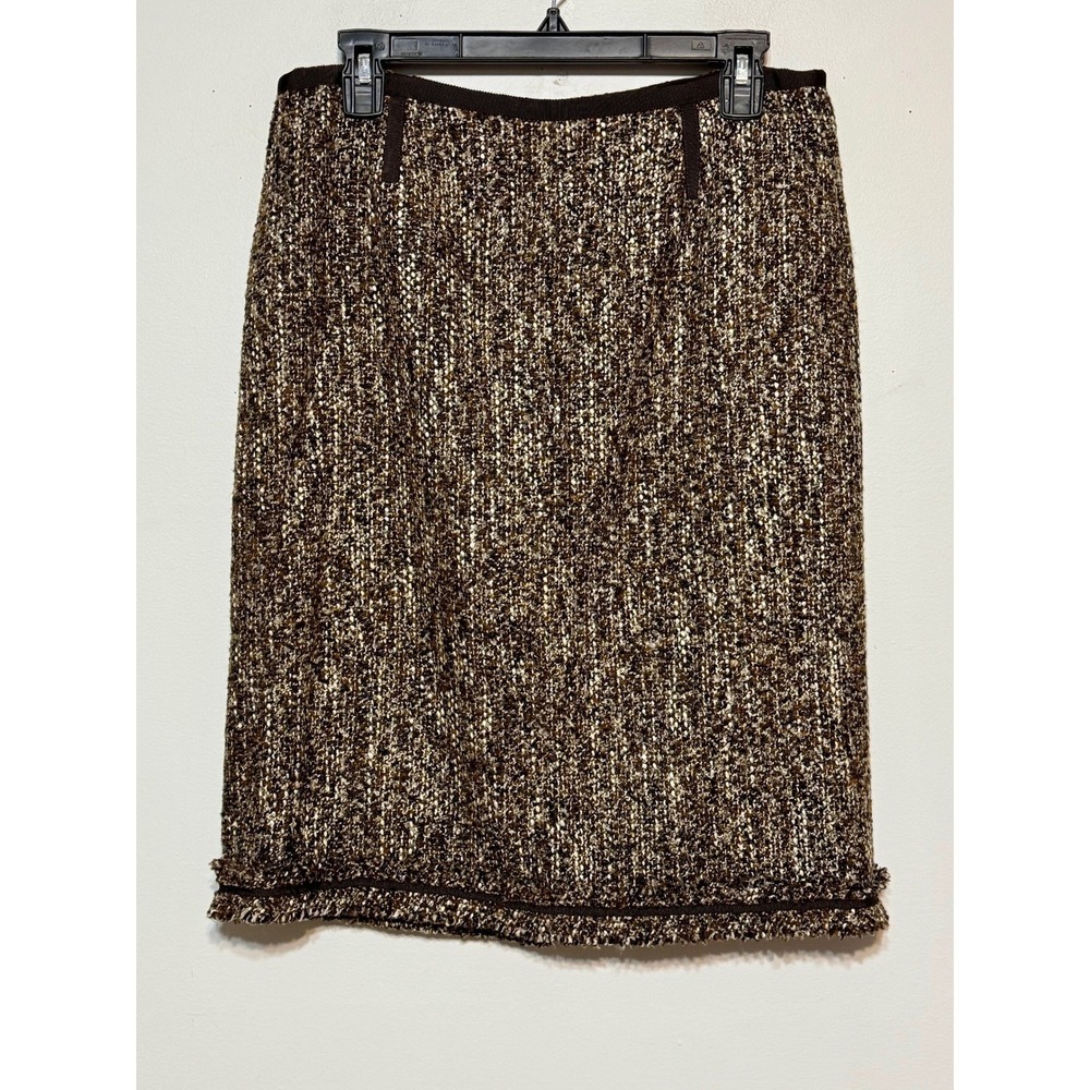 Talbots Old Money Tweed Pencil Skirt Women Size 6 Quiet Luxury Preppy Career - Picture 2 of 8